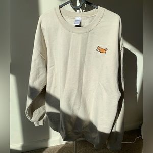 Lokisa Men’s Cotton ivory sweatshirt, cute logo, everday casual